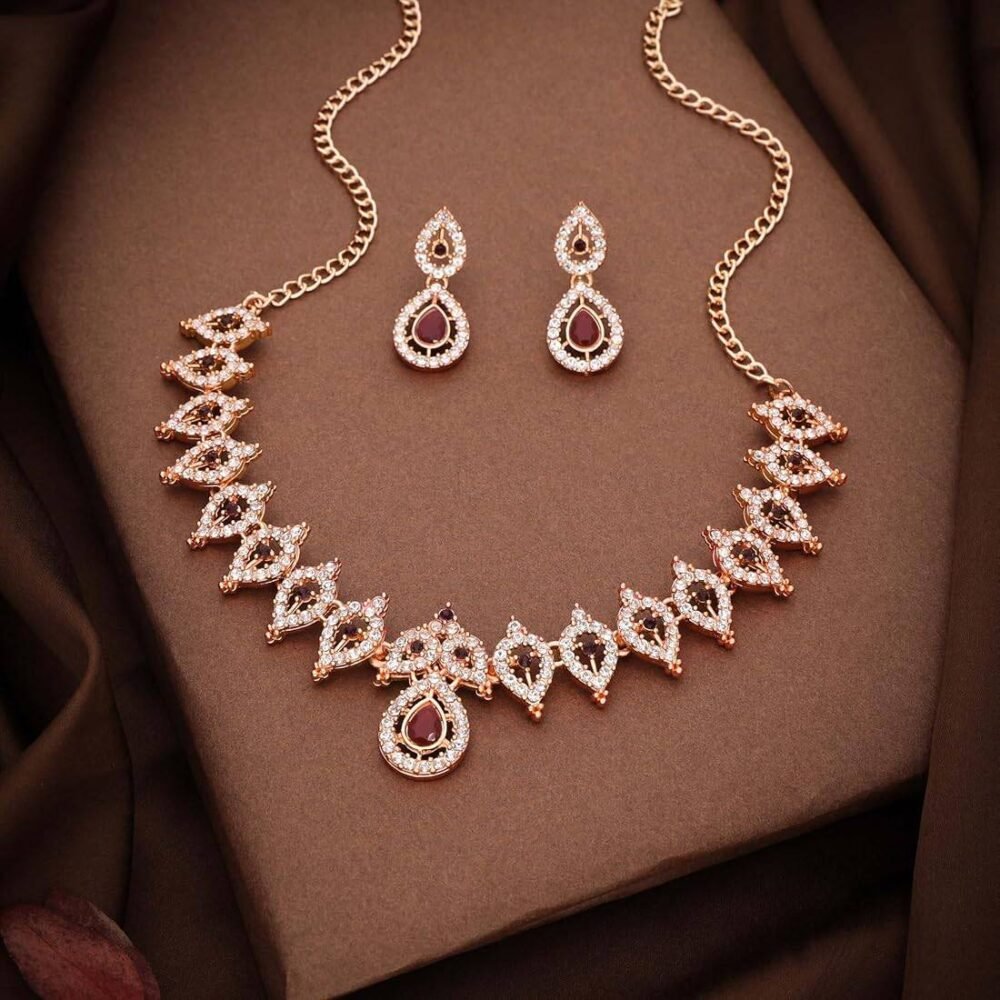 Buy Special Combo Rose gold & Silver Plated with Crystal Earrings