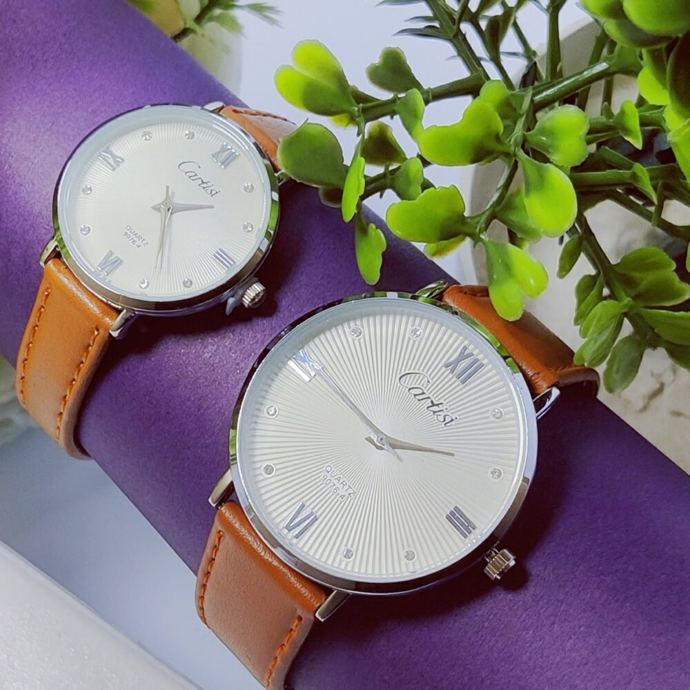 Couple Carrisi Classic Leather Strap Watch Duo