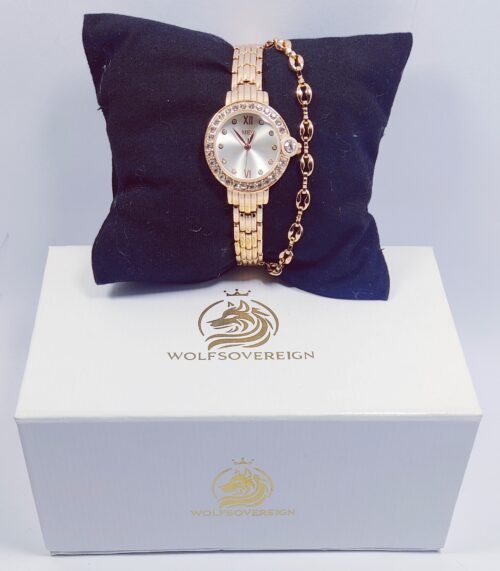 Watch Set for Girls Sparkle Charm Rose Gold - Image 5