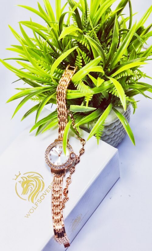 Watch Set for Girls Sparkle Charm Rose Gold - Image 3