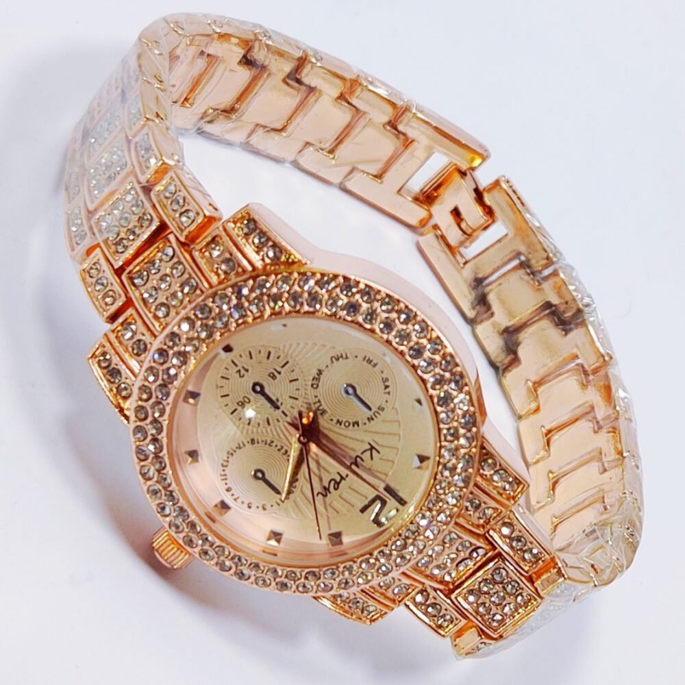 Luxe Radiance Rose Gold Watch For Girls