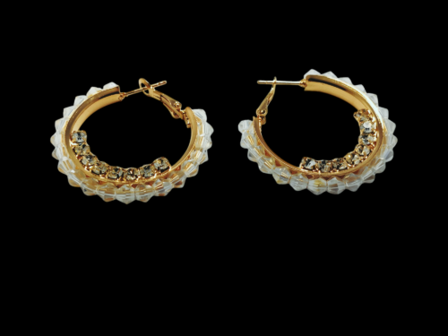 Earrings Hoops Gold-Plated Pearl- - Image 7