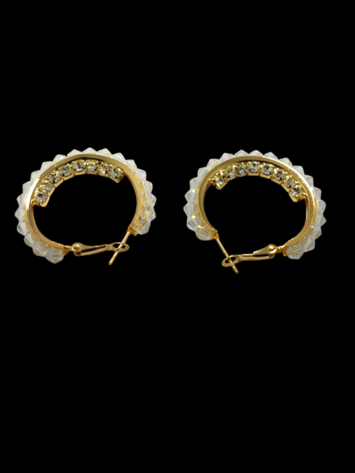 Earrings Hoops Gold-Plated Pearl- - Image 5