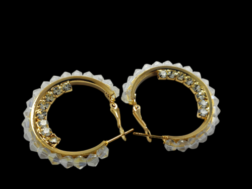 Earrings Hoops Gold-Plated Pearl- - Image 4