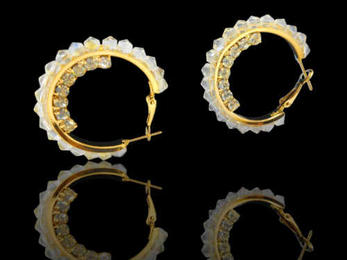 Earrings Hoops Gold-Plated Pearl- - Image 3
