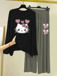 Printed Night Suit With Trousers For Women