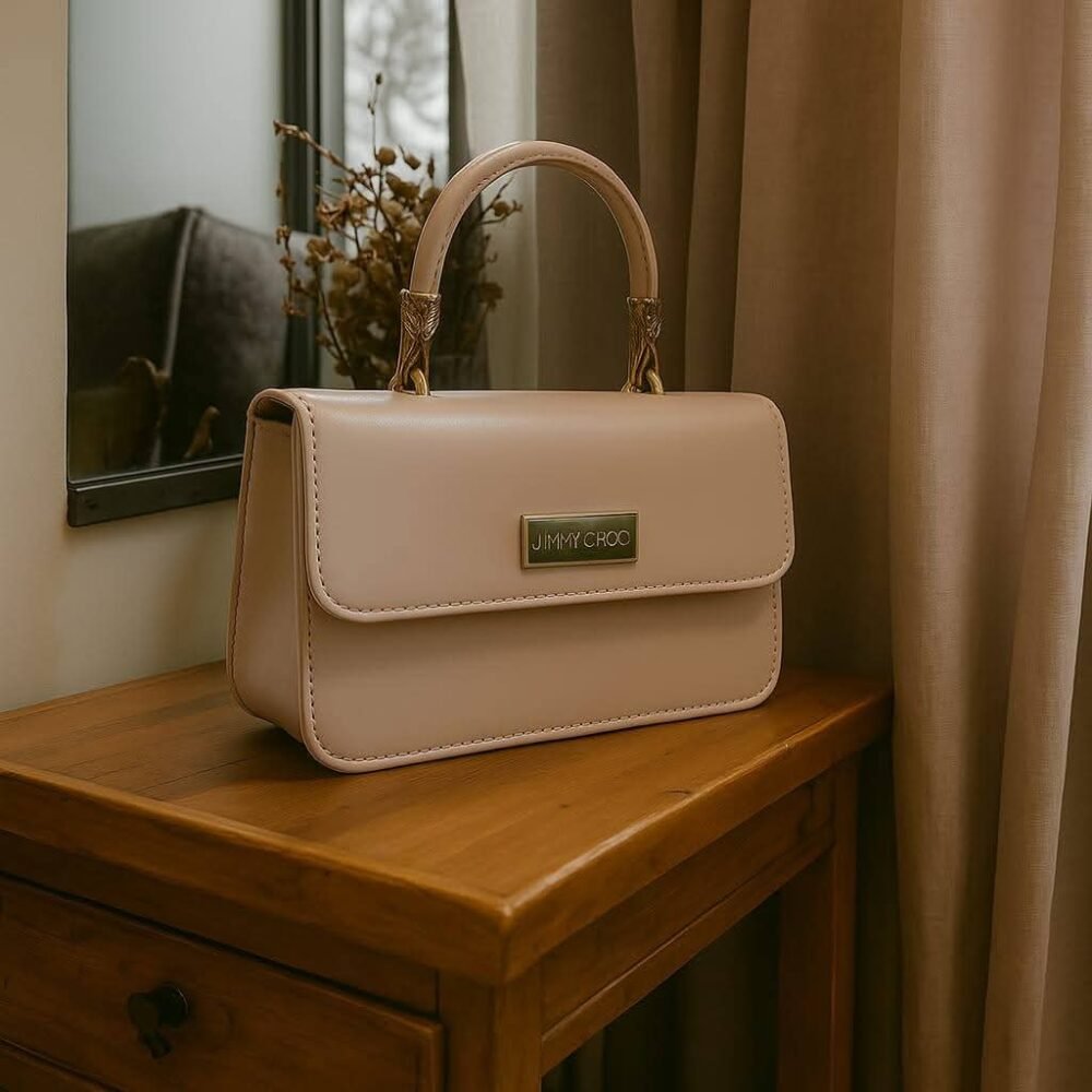 Elegant Beige Top-Handle Handbag