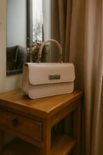 Elegant Beige Top-Handle Handbag