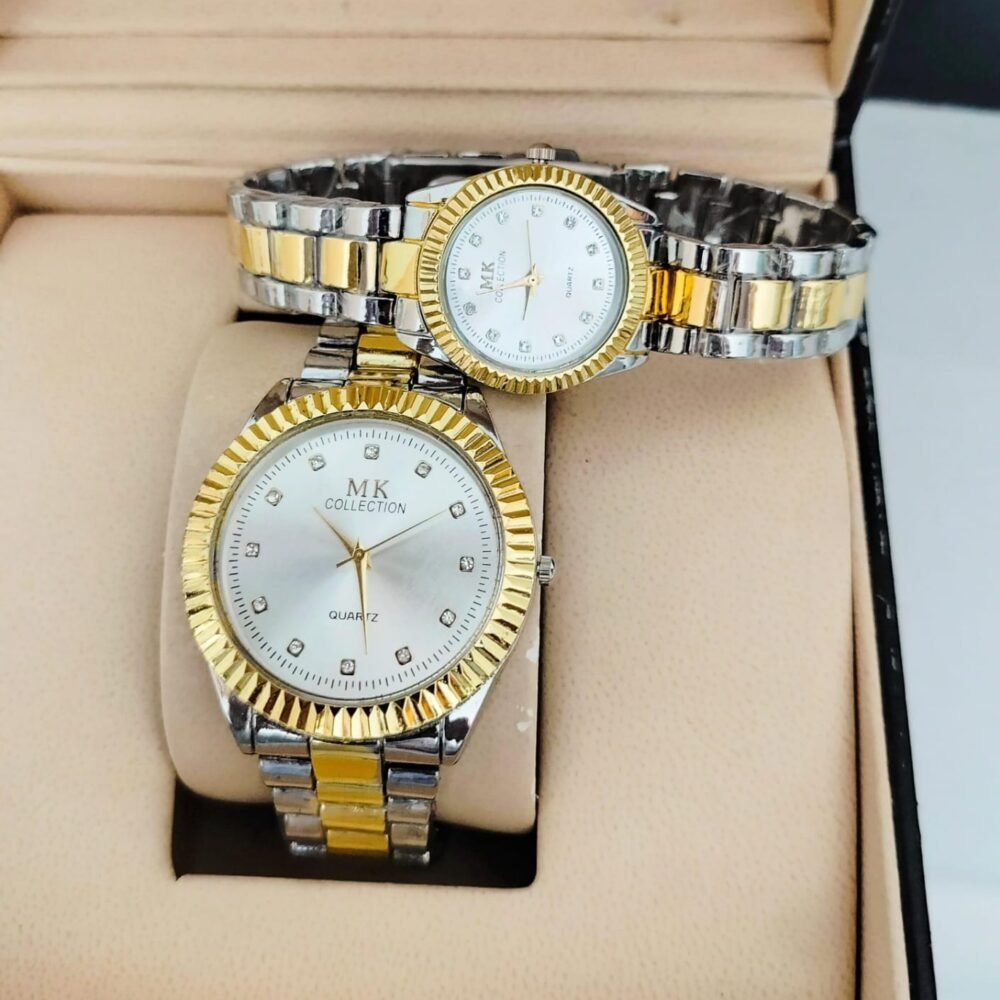 Elegant MK Collection Couple Watches Set - Gold & Silver Tone