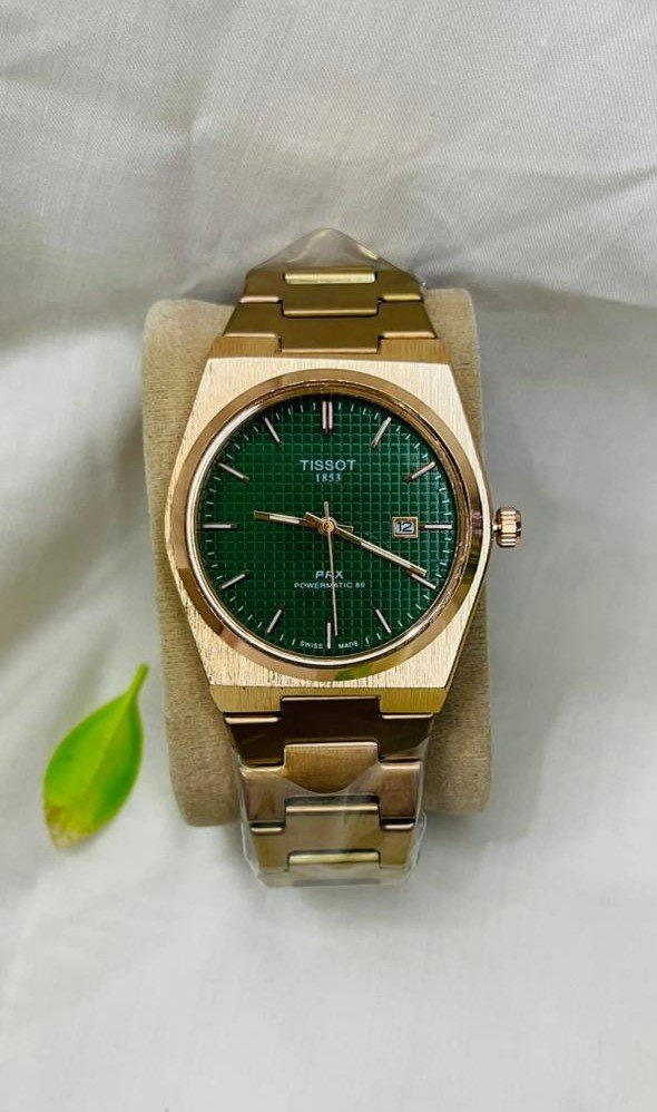 Tissot PRX Gold Chain Green Dial Watch