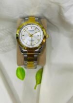 Tissot Two-Tone (Silver & Gold) Chain White Dial Watch.