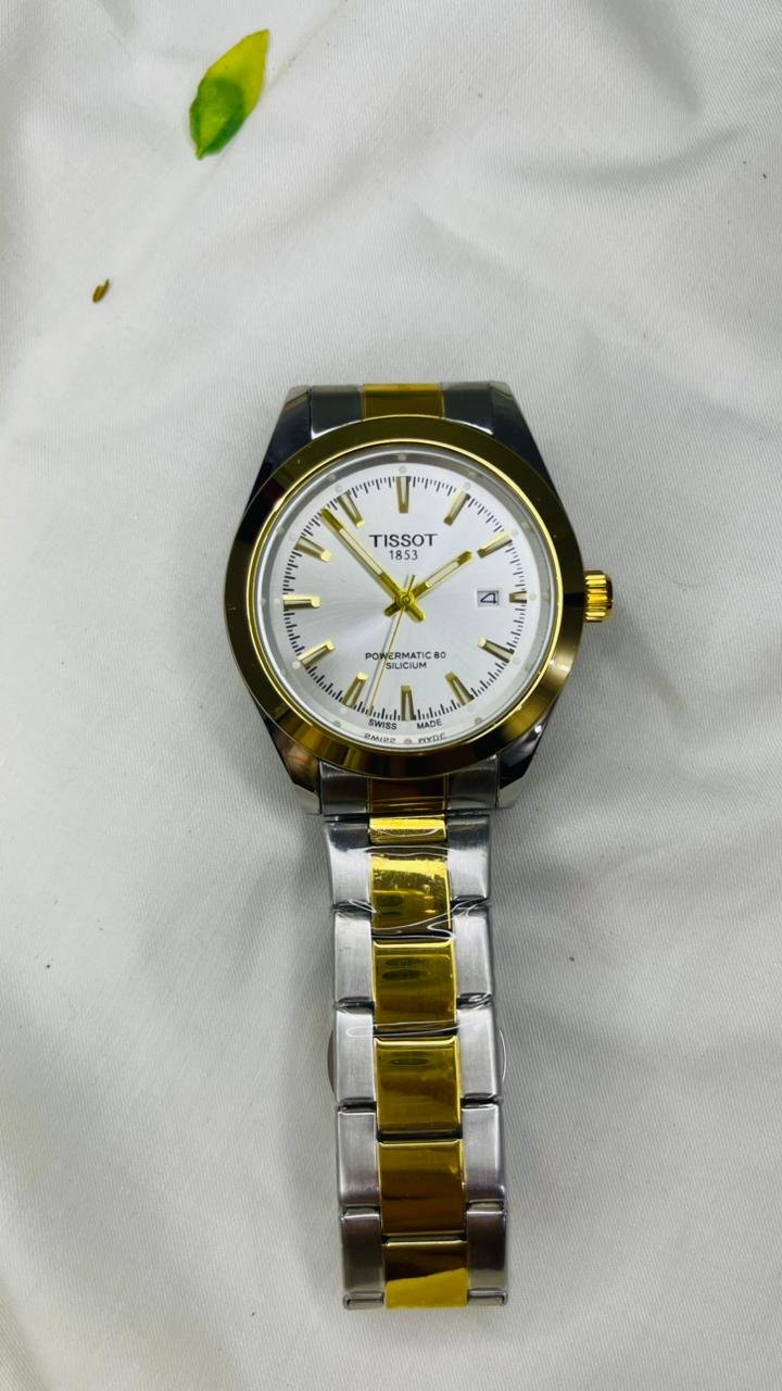 Tissot Two-Tone (Silver & Gold) Chain White Dial Watch. - Image 2